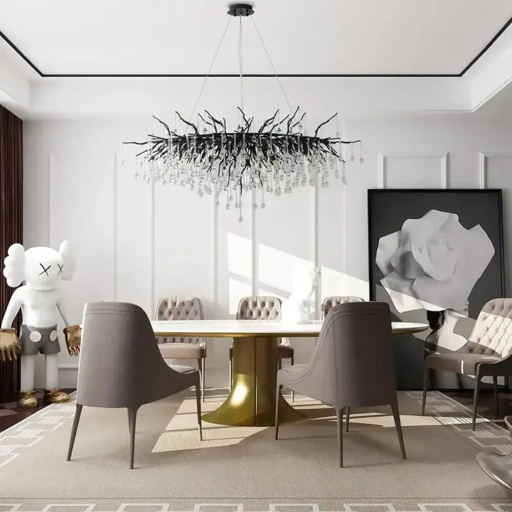 Suspension luminaire haut de gamme avec des branches noires

