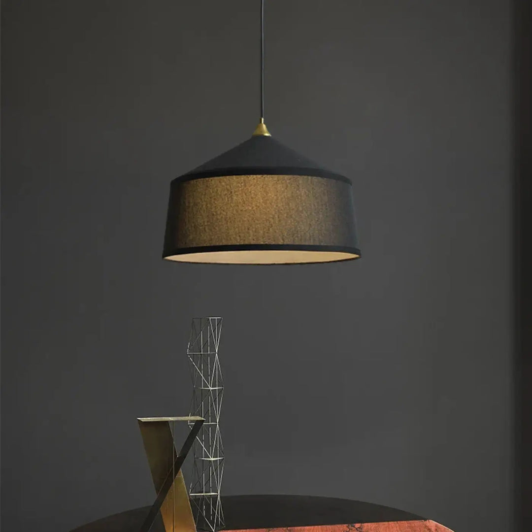 Suspension luminaire incandescente en tissus blanc ou noir