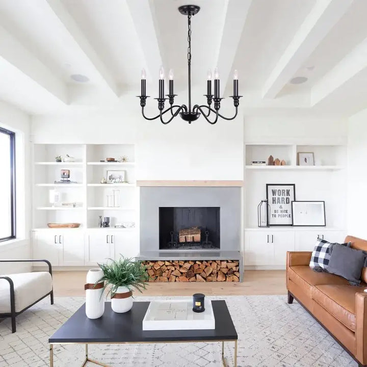 Suspension luminaire inspiré des lustres vintage avec des bougies

