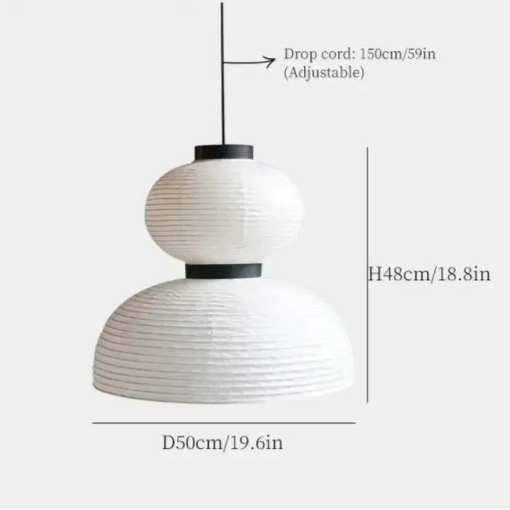 Suspension luminaire japonaise en papier blanc style lanterne