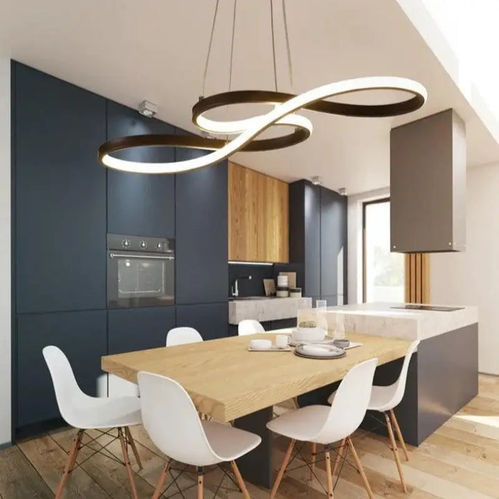 Suspension Luminaire LED En Acrylique Doré Élégant
