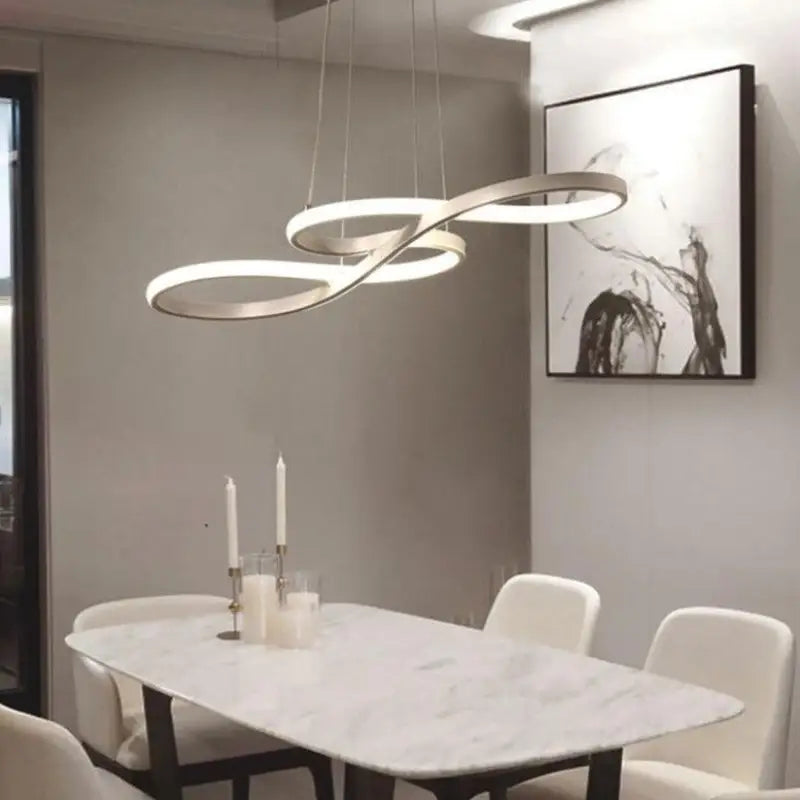 Suspension Luminaire LED En Acrylique Doré Élégant