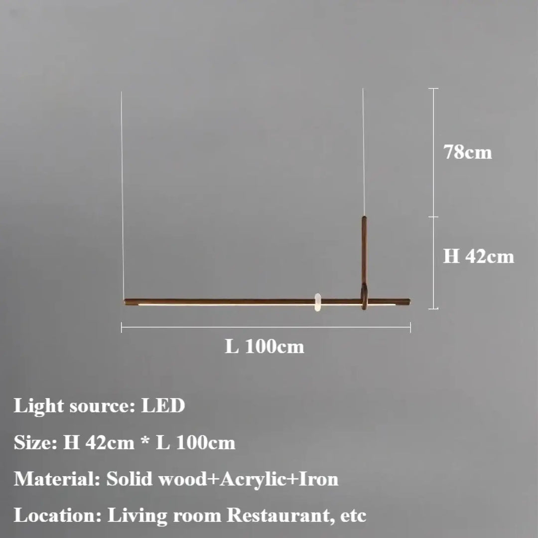 Suspension luminaire led design bois et acrylique chic