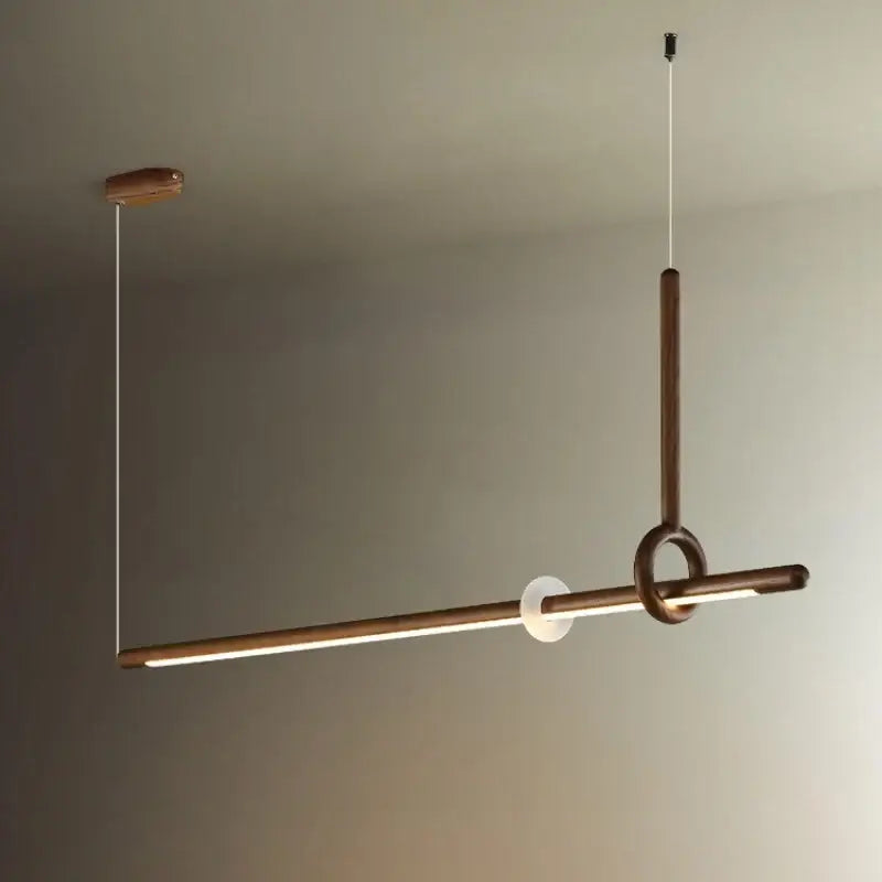 Suspension luminaire led design bois et acrylique chic
