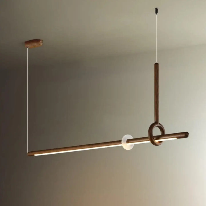Suspension luminaire led design bois et acrylique chic
