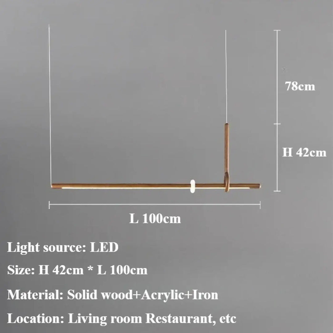 Suspension luminaire led design bois et acrylique chic