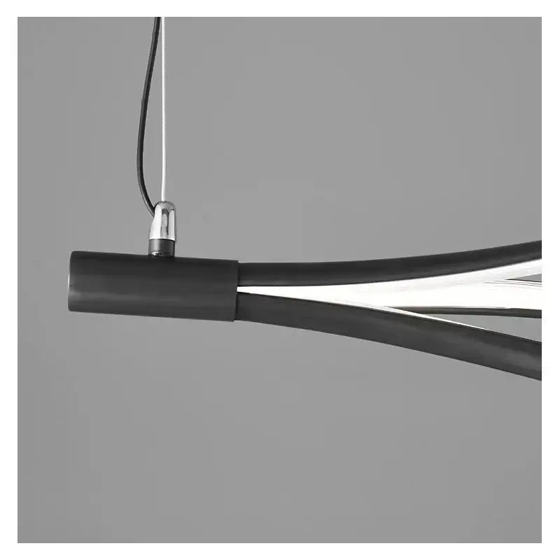Suspension luminaire led ligne ondulée moderne noir