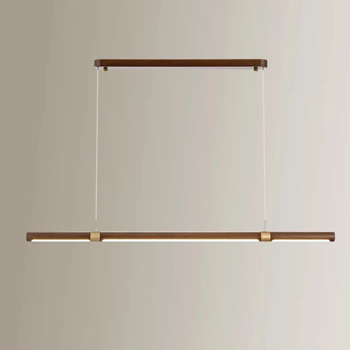 Suspension luminaire led linéaire en bois naturel scandinave