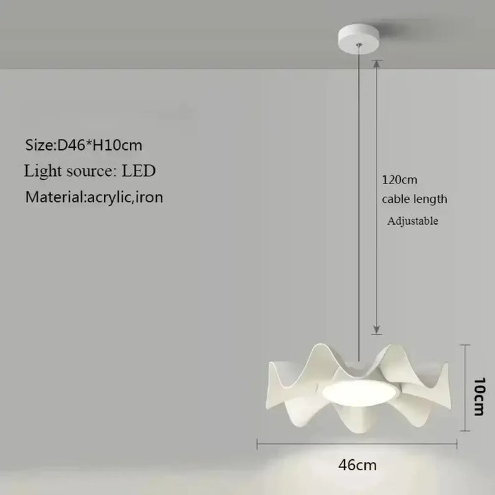 Suspension luminaire led matériau acrylique et fer élégance