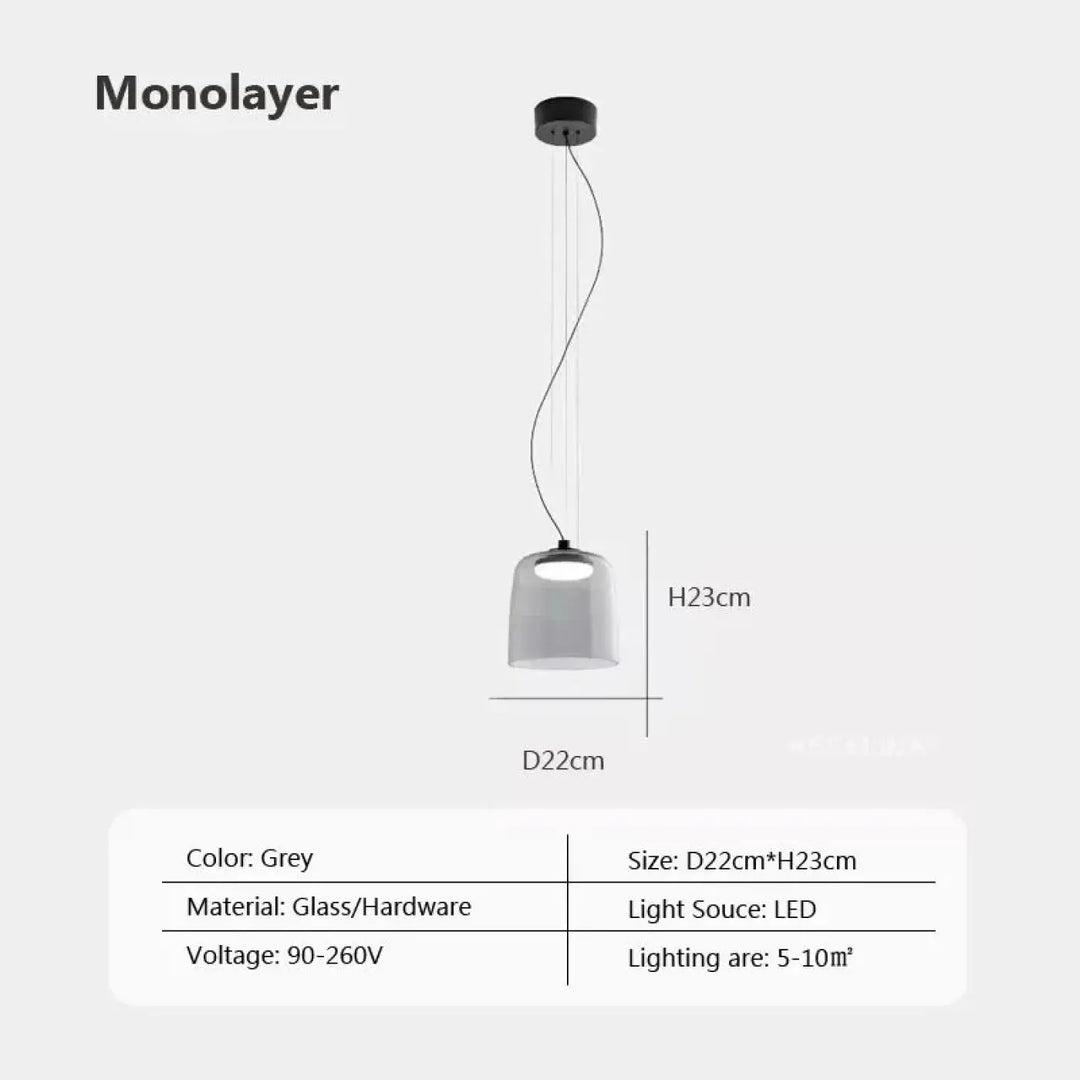 Suspension luminaire led orange éclatante design élégant