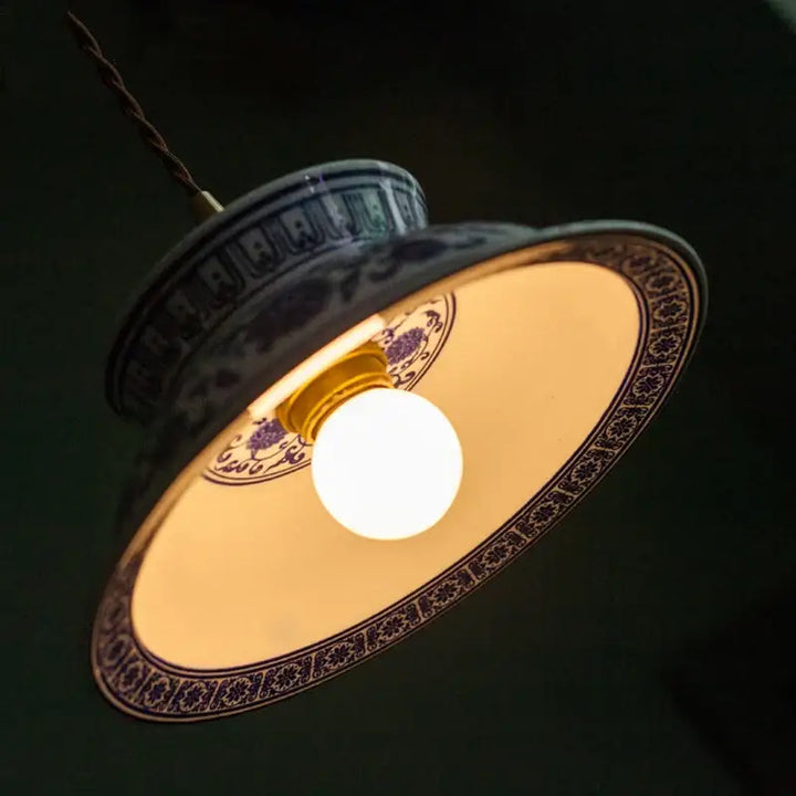 Suspension luminaire led vintage en céramique élégant