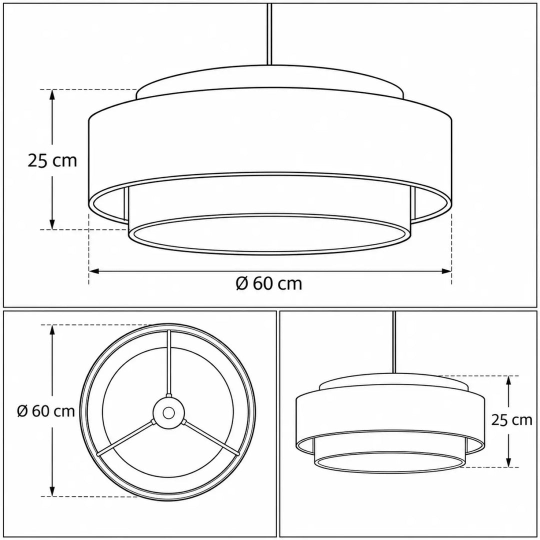 Suspension luminaire marron doblo à double étage avec finitions dorées et design concentrique minimaliste style animalier