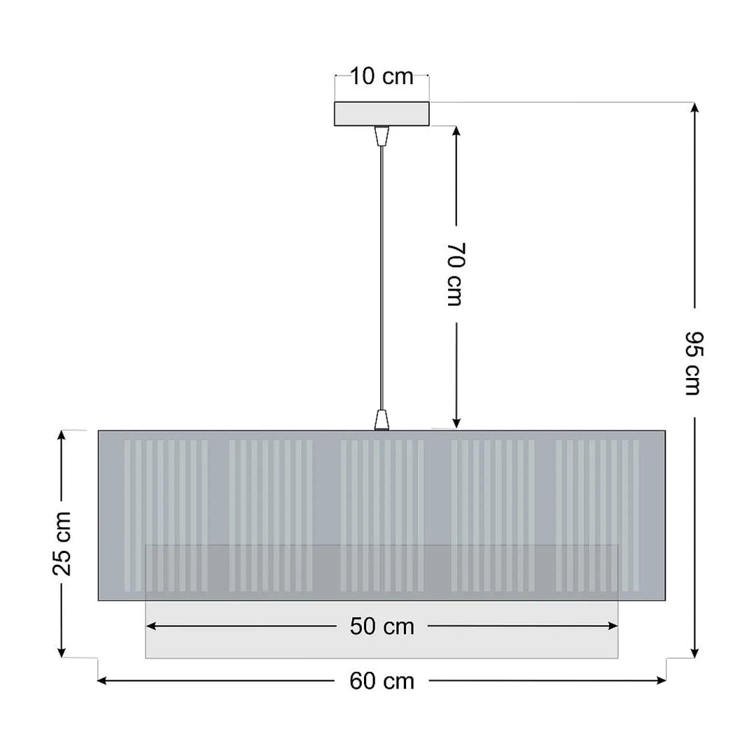 Suspension luminaire duo lami line gris avec lattes verticales et rosace circulaire de 10 cm suspension luminaire menthe