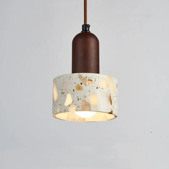 Suspension luminaire en métal avec abat-jour marbré design élégant