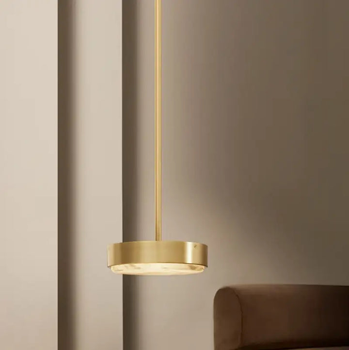 Suspension luminaire en métal avec lampe en marbre design