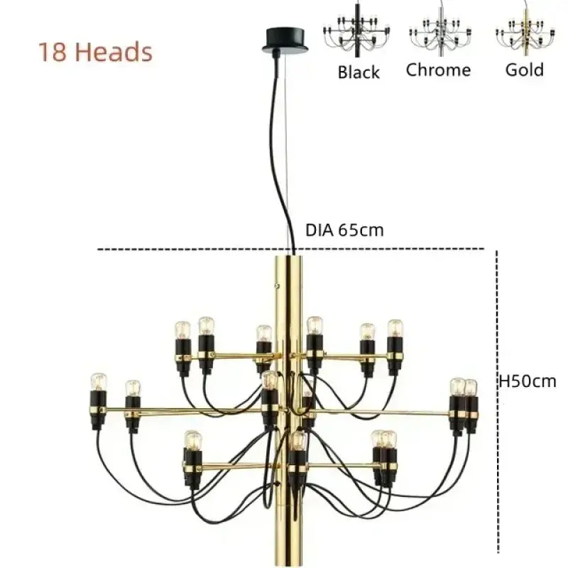 Suspension en métal à multiples ampoules design élégant