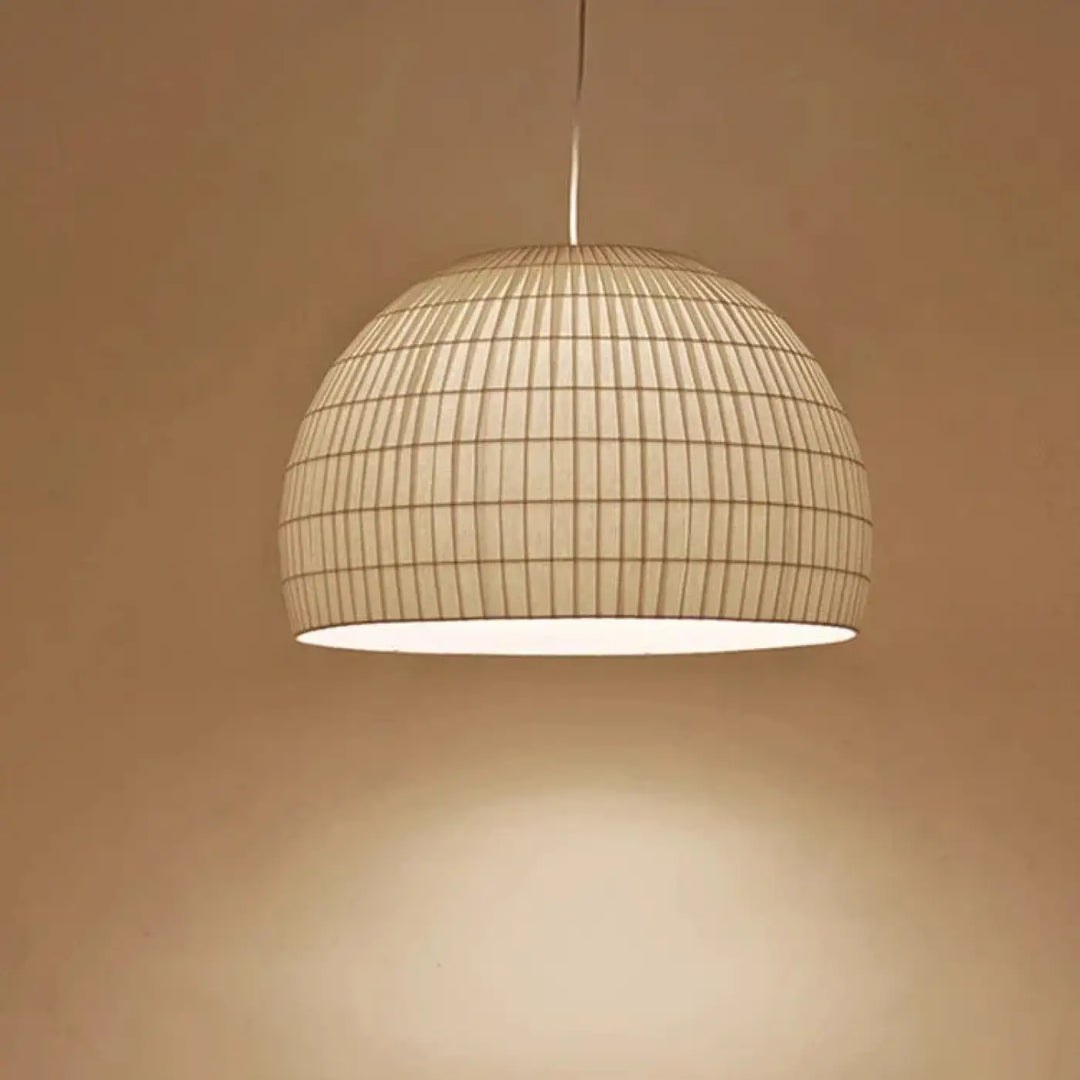 Suspension métal et tissu design élégant blanc chic