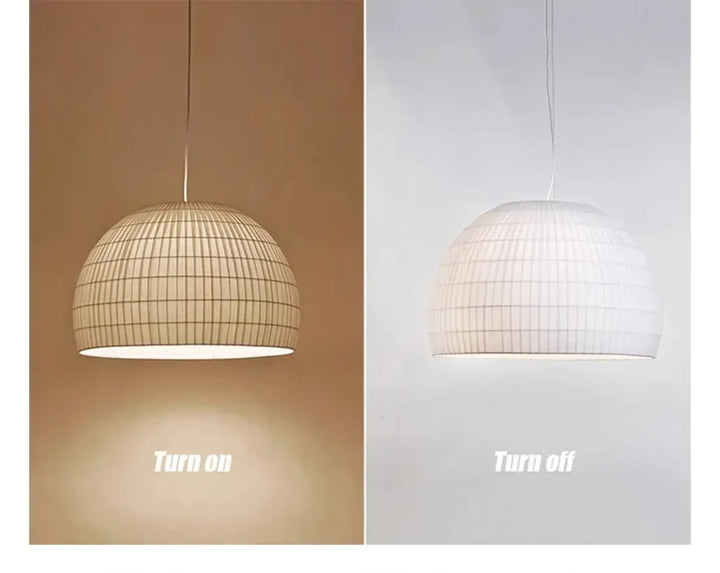 Suspension métal et tissu design élégant blanc chic