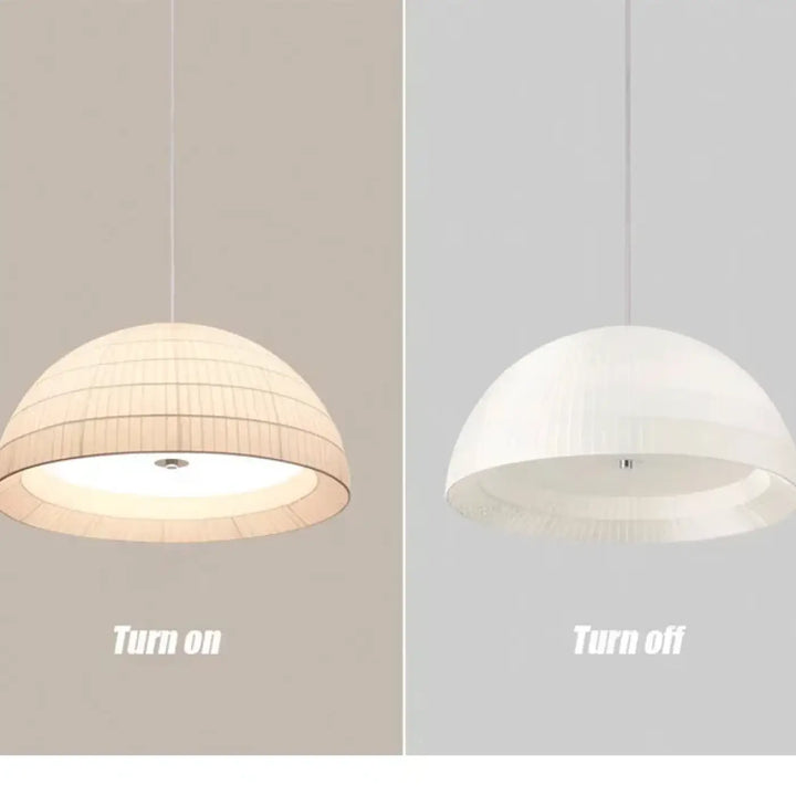 Suspension métal et tissu design élégant blanc chic