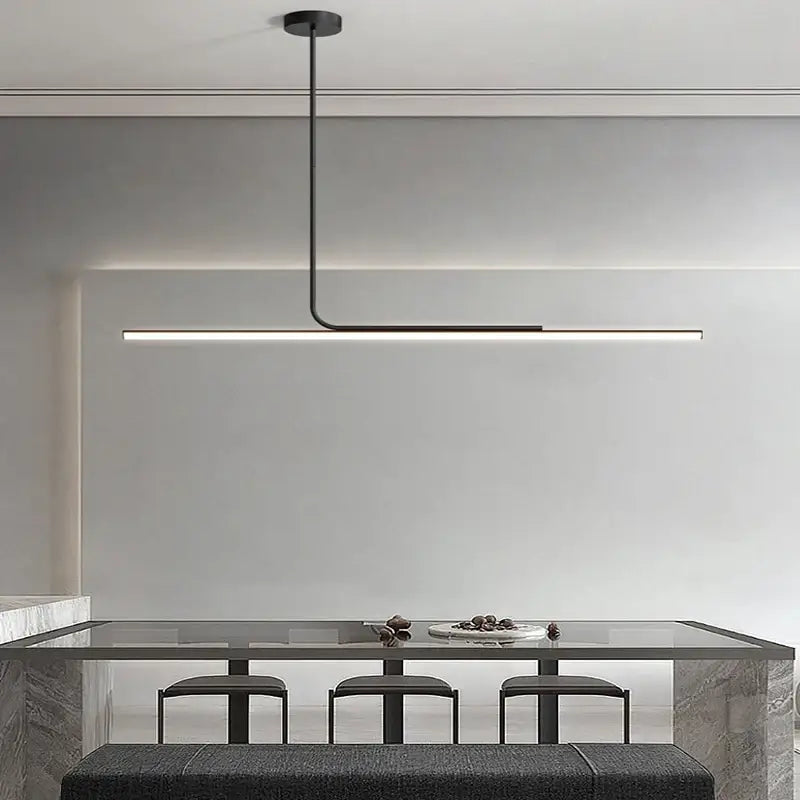 Suspension luminaire minimaliste LED noir pour salle à manger

