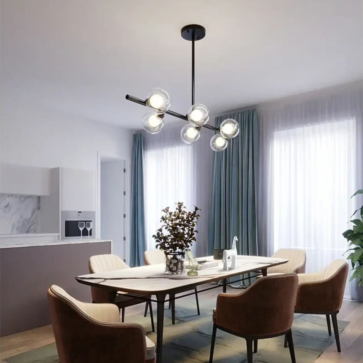 Suspension luminaire minimaliste noir et verre opalin chic