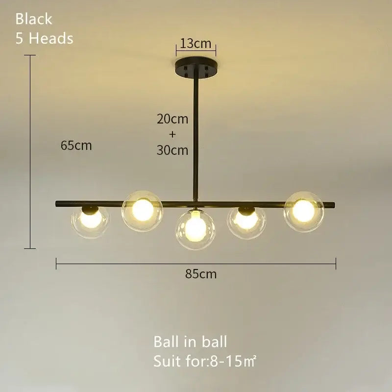 Suspension luminaire minimaliste noir et verre opalin chic