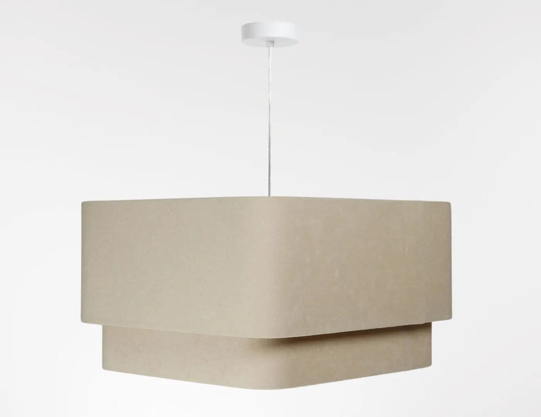 Suspension Luminaire | KWADRO DUO VELOUR (Beige)