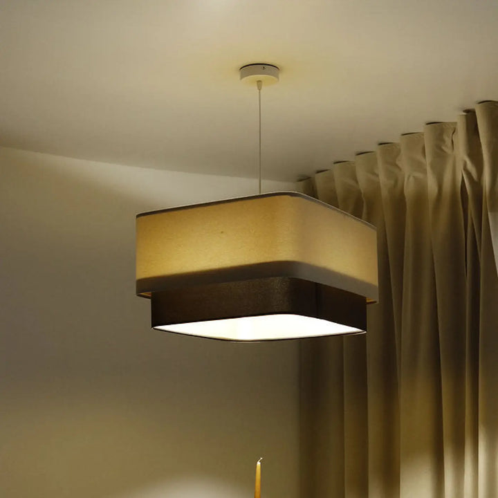 Suspension Luminaire | KWADRO DUO (Beige/Marron)