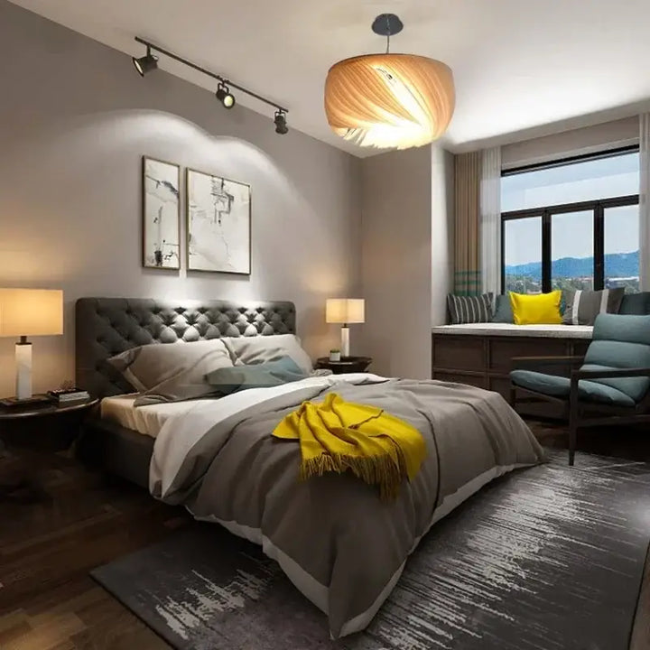 Suspension luminaire moderne en blanc sculpté

