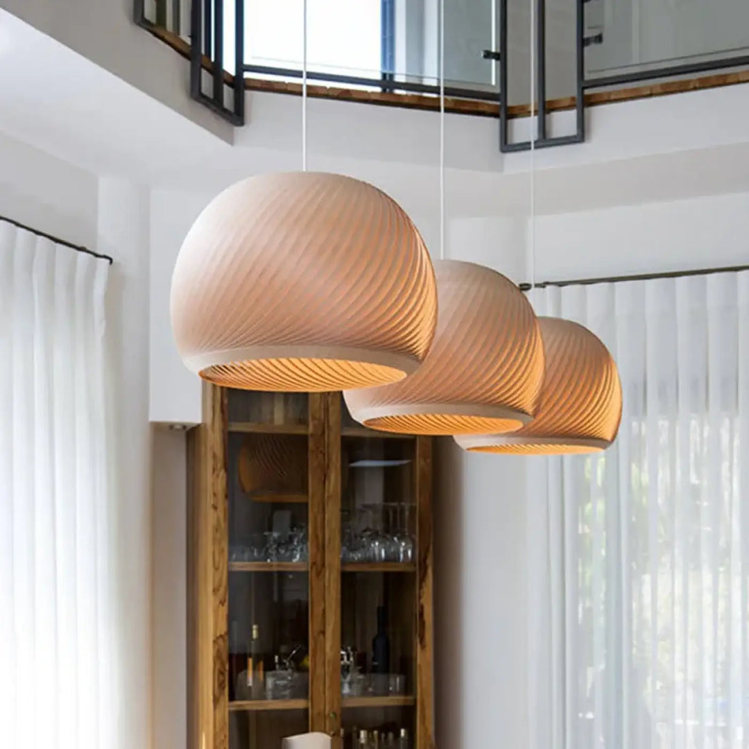 Suspension moderne en bois design élégant style chic