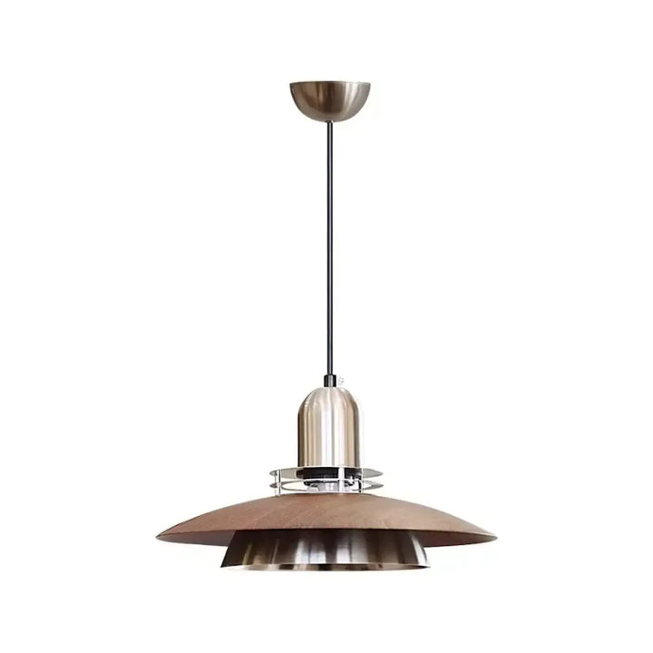 Suspension luminaire moderne en bois et métal design épuré