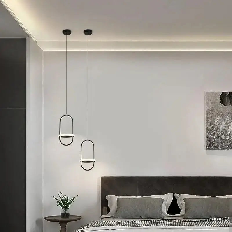 Suspension luminaire moderne pour chambre au design minimaliste

