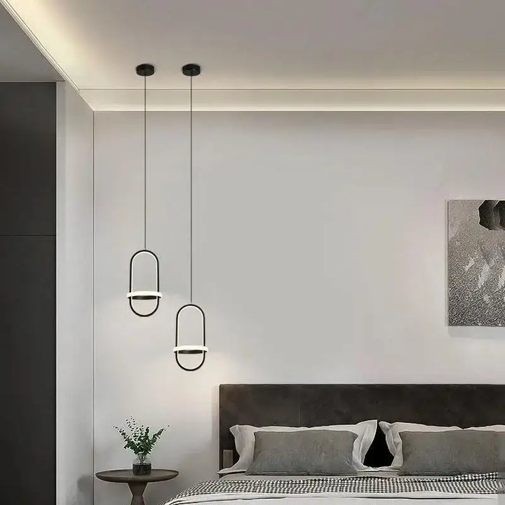 Suspension luminaire moderne pour chambre au design minimaliste

