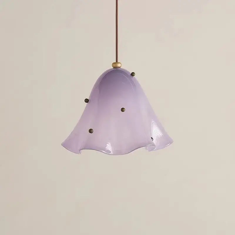 Suspension Luminaire Moderne Colorée En Verre Style Fleur Décoratif