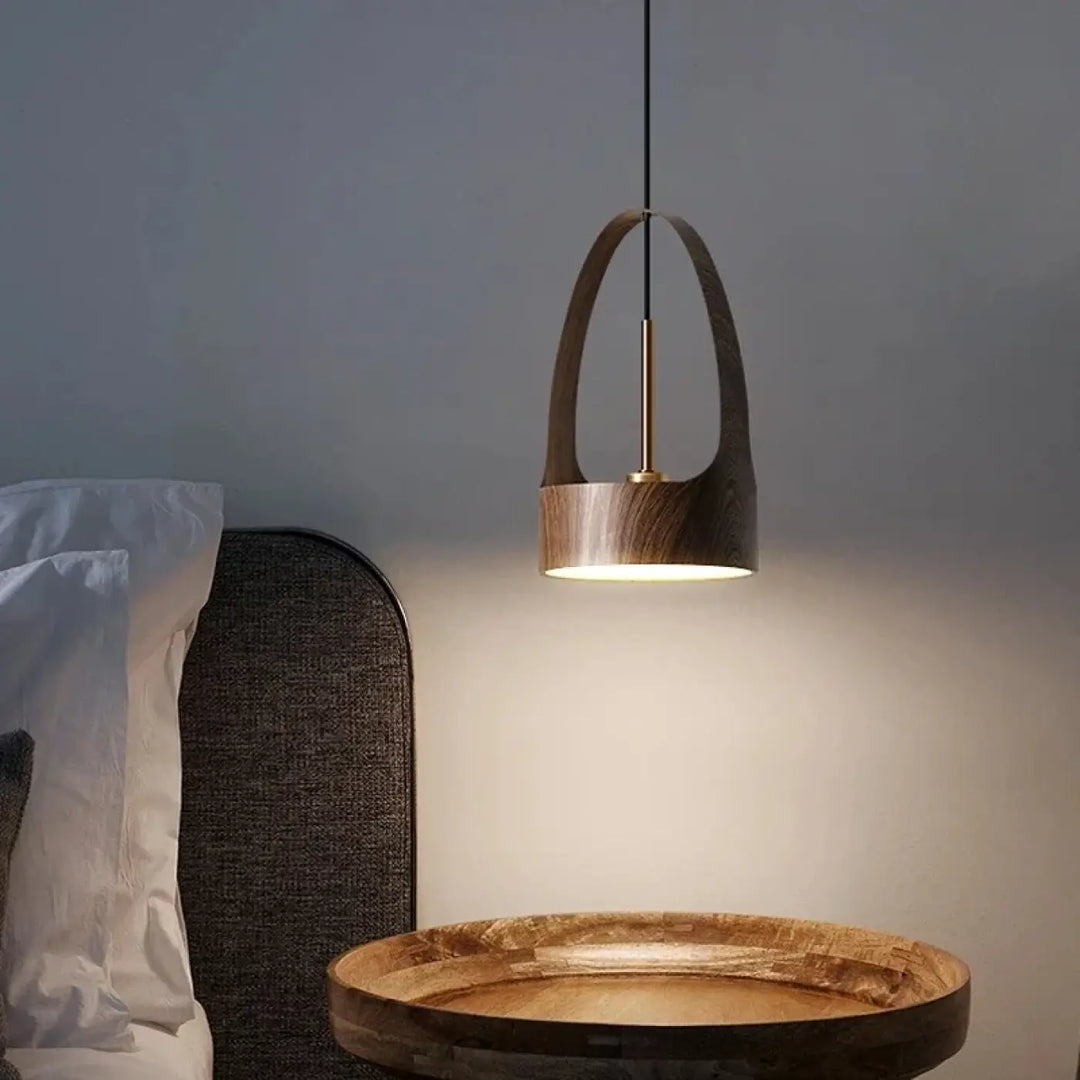 Suspension luminaire moderne design en bois et en métal