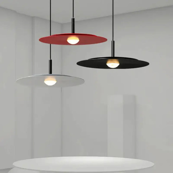 Suspension luminaire moderne disque plat design minimaliste

