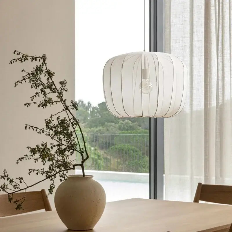 Suspension Luminaire Moderne En Métal Et Tissu Design Élégant