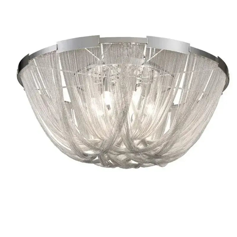 Suspension luminaire moderne avec fils métalliques argentés chic