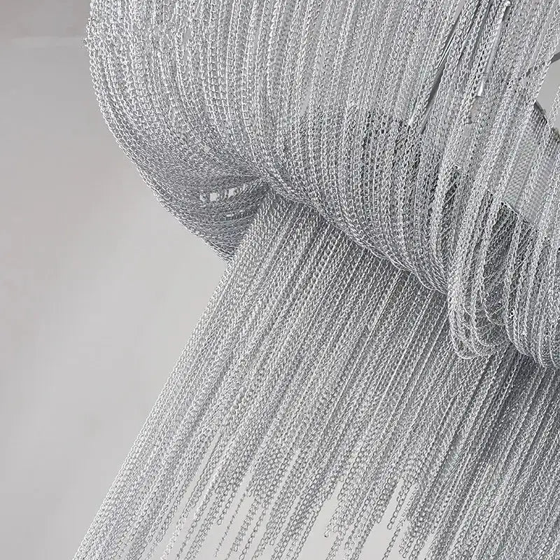 Suspension luminaire moderne avec fils métalliques argentés chic