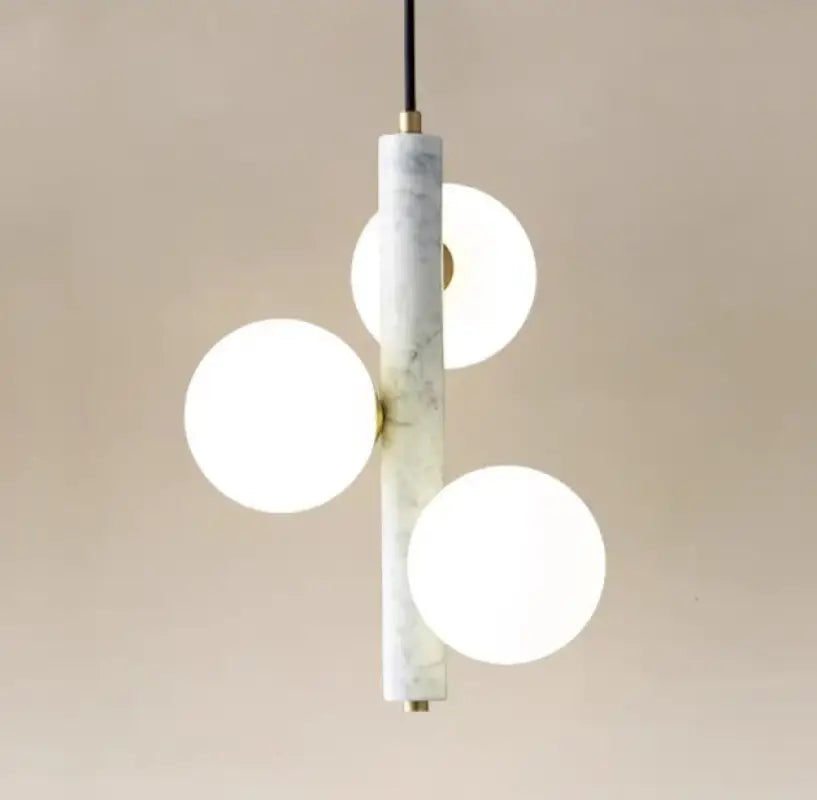 Suspension Luminaire Moderne Globes Opalins Doré blanc Vert