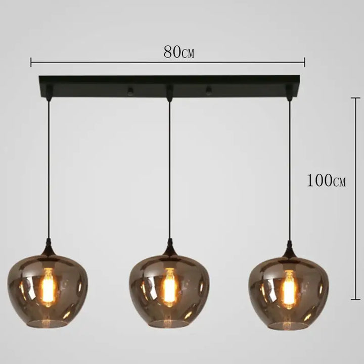 Suspension luminaire moderne à globes en verre fumé chic