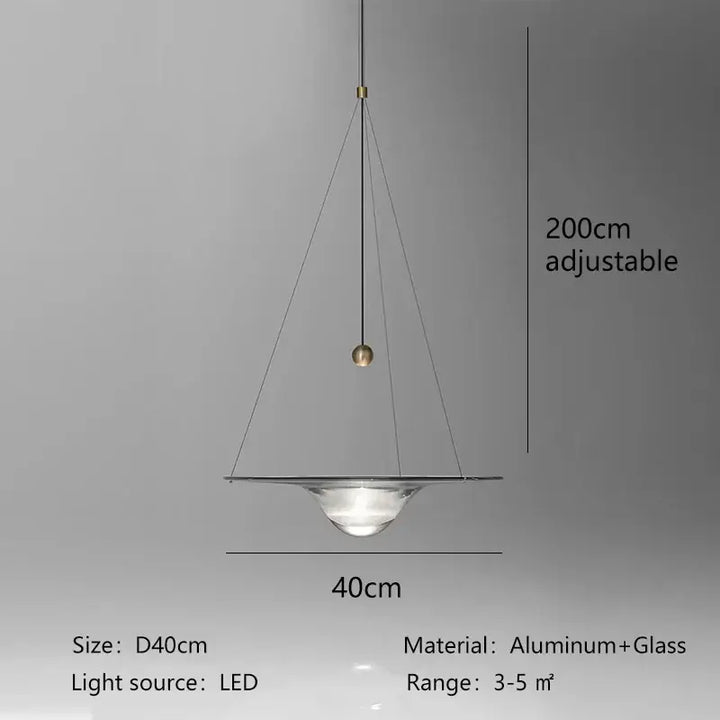 Suspension luminaire moderne led en aluminium et verre