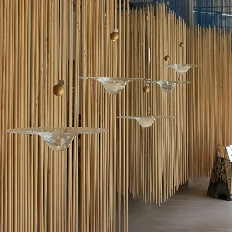 Suspension luminaire moderne led en aluminium et verre