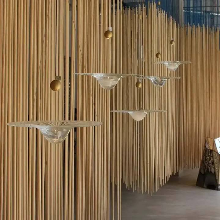 Suspension luminaire moderne led en aluminium et verre