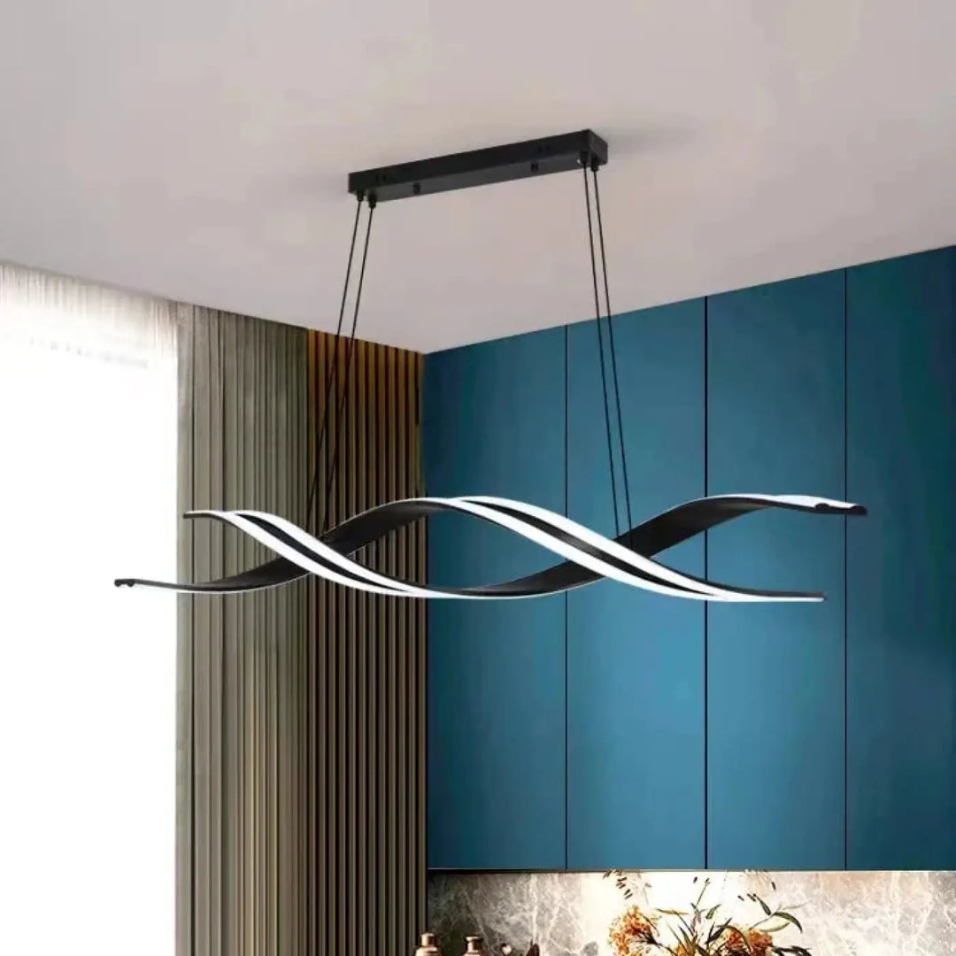 Suspension luminaire moderne LED noir ou doré pour salle à manger

