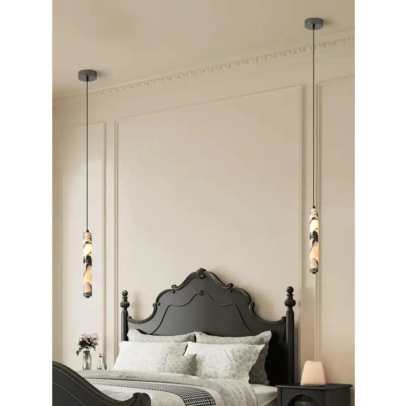 Suspension luminaire moderne en marbre éclatant led raffiné
