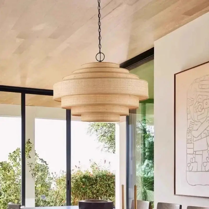 Suspension Luminaire Moderne En Rotin Naturel Design Élégant

