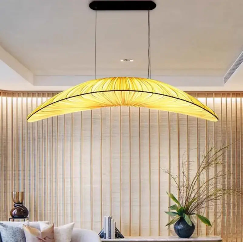 Suspension Luminaire Moderne Tissu Allongée Unique Élégance