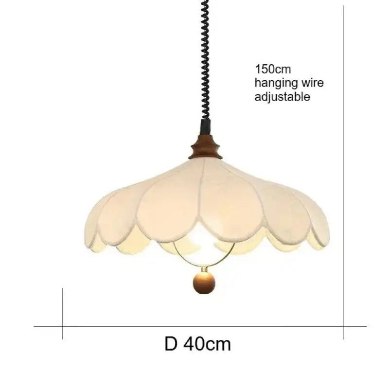 Suspension moderne en tissu ondulé blanc design élégant