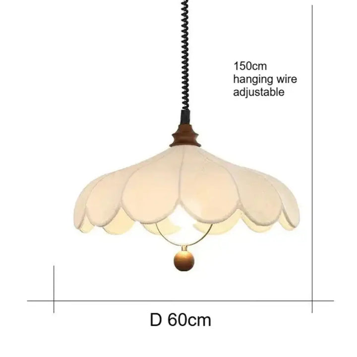 Suspension moderne en tissu ondulé blanc design élégant